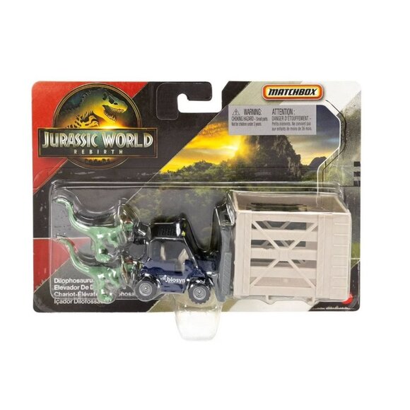 Jurassic World Matchbox Dilophosaurus Lifter Toy Set Includes Dino Figure & Acce - Picture 1 of 5